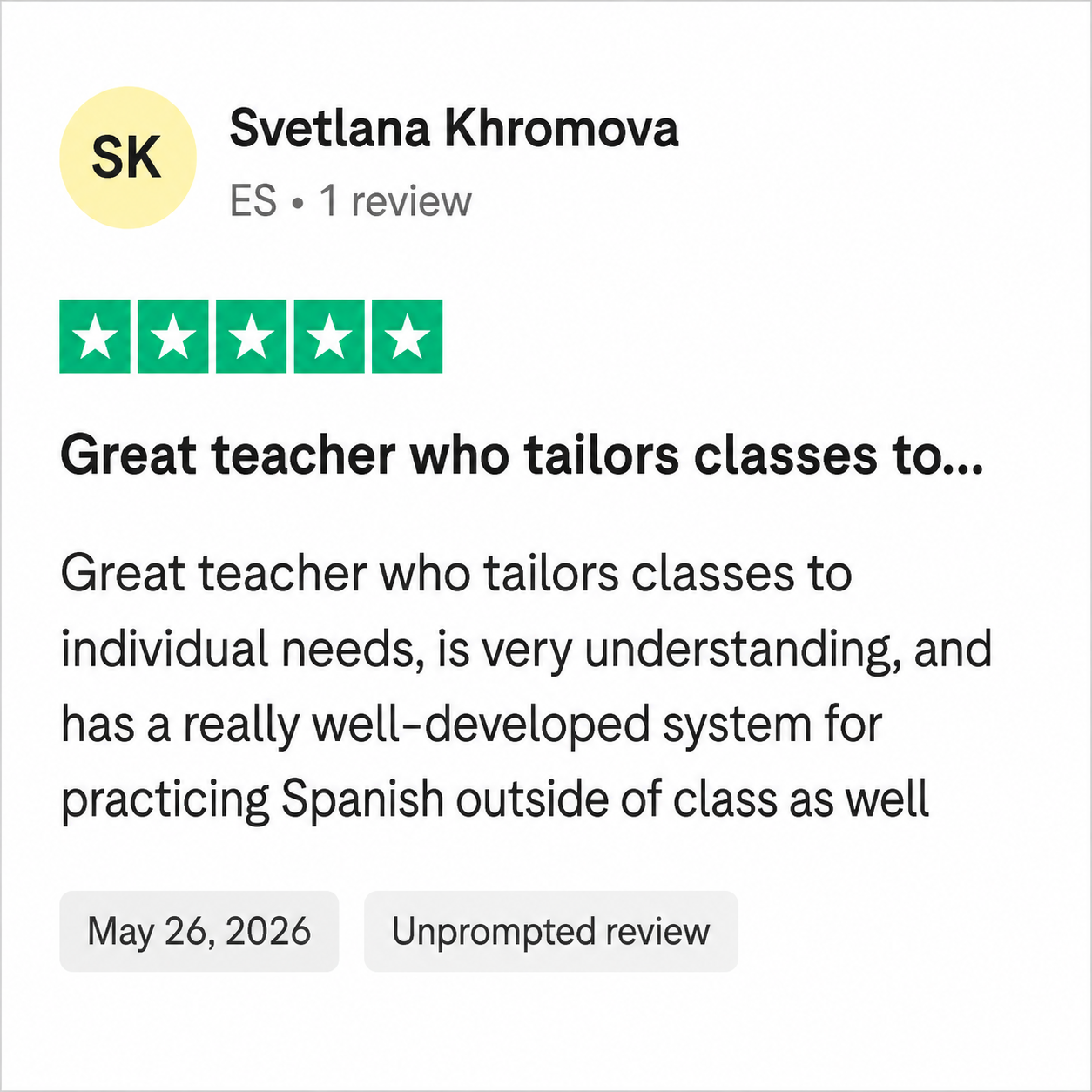 Svetlana — May 2026